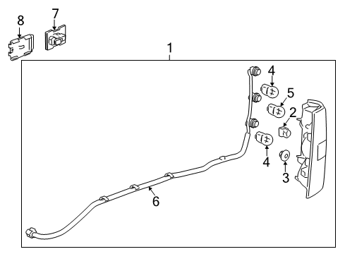 2010 GMC Sierra 1500 Bulbs Socket & Wire Diagram for 20840281