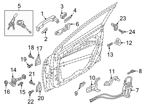 2020 Hyundai Elantra Front Door Motor Assembly-Front Power Window, LH Diagram for 82450-F2000