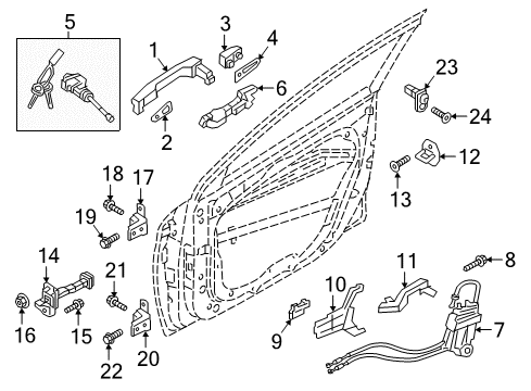 2020 Hyundai Elantra Front Door Cover-Front Door Outside Handle RH Diagram for 82662-F2040