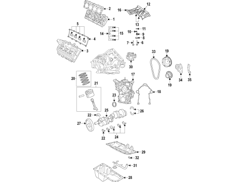 2017 Dodge Charger Engine Parts, Mounts, Cylinder Head & Valves, Camshaft & Timing, Oil Pan, Oil Pump, Crankshaft & Bearings, Pistons, Rings & Bearings, Variable Valve Timing Insulator Diagram for 5038789AA