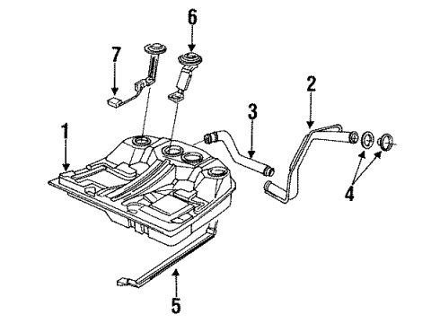 1994 Acura Legend Fuel System Components Band Assembly, Driver Side Fuel Tank Mounting Diagram for 17522-SP0-010