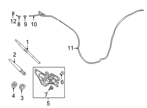 2022 Hyundai Tucson Wiper & Washer Components Rubber Pad-Rr WPR Diagram for 98717P2000