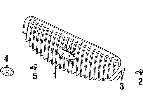 1998 Hyundai Sonata Grille & Components Screw-Tapping Diagram for 12411-03081