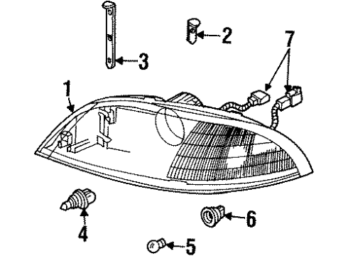 2000 Ford Windstar Fog Lamps Fog Lamp Assembly Diagram for F78Z15201AA