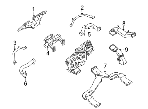 2004 Nissan Pathfinder Armada Ducts Nozzle Side DEFROSTER, Front Asst Diagram for 27811-9FD0A