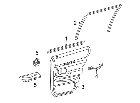 2009 Ford Crown Victoria Rear Door Belt Weatherstrip Diagram for 6W7Z-5425860-B