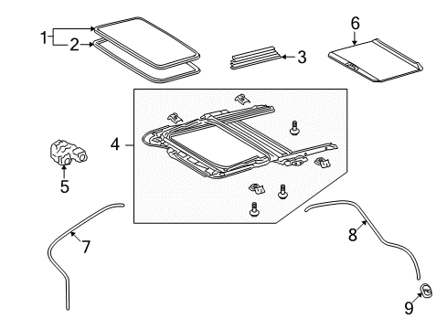 2012 Toyota Matrix Sunroof Drain Hose Diagram for 63248-02030