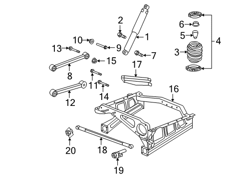 2007 Jeep Grand Cherokee Rear Suspension, Lower Control Arm, Upper Control Arm, Stabilizer Bar, Suspension Components Rear Upper Control Arm Diagram for 52089629AC