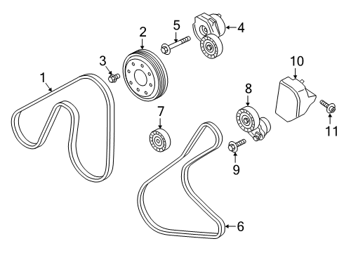 2019 Ford Ranger Belts & Pulleys Belt Tensioner Mount Bolt Diagram for -W716939-S442