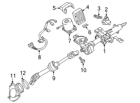 2012 Toyota Camry Steering Column Assembly Control Module Diagram for 89650-06041