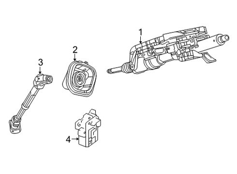 2022 Jeep Grand Wagoneer Steering Column, Steering Wheel & Trim, Shaft & Internal Components STEERING Diagram for 68423990AC