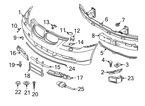 2006 BMW 530xi Automatic Temperature Controls Front Left Brake Air Duct Diagram for 51117033703