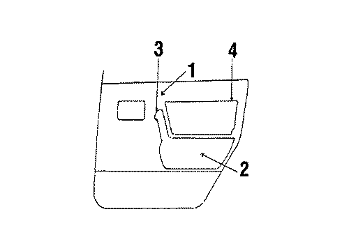 1990 Pontiac 6000 Interior Trim - Rear Door Armrest Diagram for 10080132