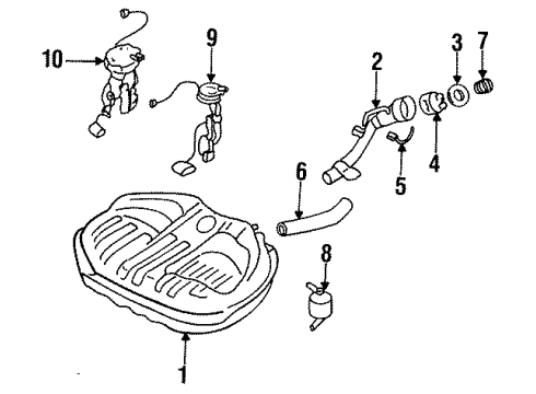 1987 Nissan Sentra Senders Tube Assy-Filler Diagram for 17221-61A10
