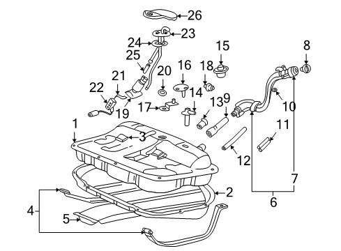 2001 Hyundai XG300 Senders Fuel Pump Sender Assembly Diagram for 94460-39000