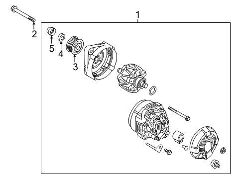 2019 Hyundai Santa Fe Alternator Nut Diagram for 37311-2G050