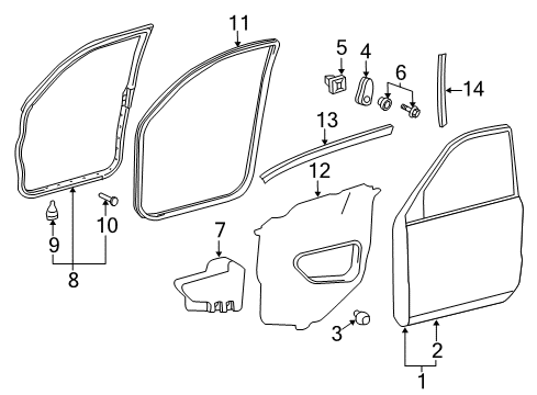 2019 Toyota Land Cruiser Front Door Protector Diagram for 67856-60010