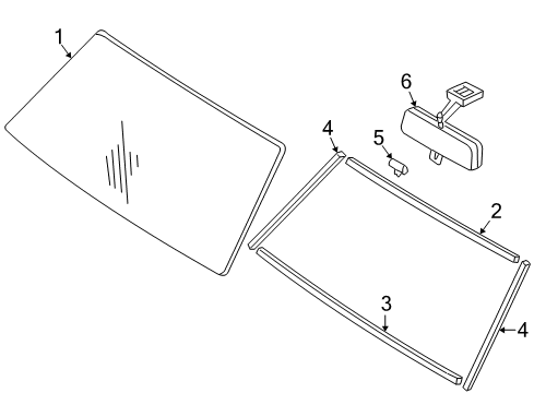 1998 Toyota Land Cruiser Windshield Glass Windshield Diagram for 56111-60292-8N