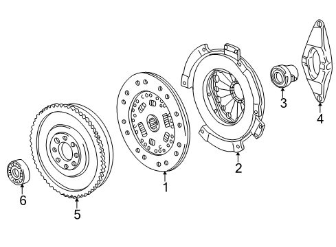 1998 BMW Z3 Clutch & Flywheel Set Clutch Parts Diagram for 21211223571