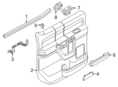 2020 Ford F-150 Rear Door Belt Weatherstrip Diagram for FL3Z-1625861-B