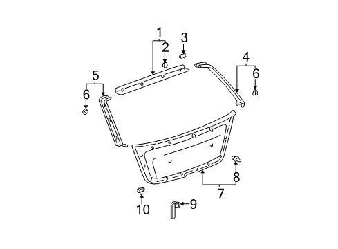 2002 Toyota Highlander Interior Trim - Lift Gate Pull Strap Diagram for 74650-48020-A0