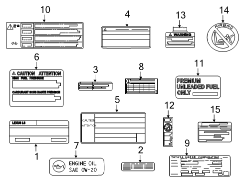 2015 Lexus RC F Information Labels Label, COOLANT System Diagram for 11285-38040