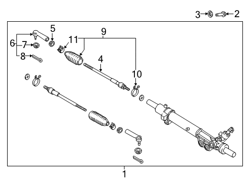 2019 Nissan Titan Steering Column & Wheel, Steering Gear & Linkage Bolt Diagram for 49738-EZ40B