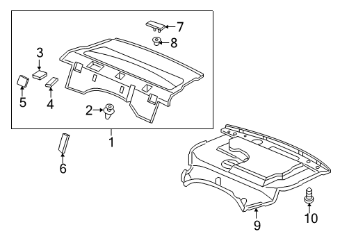 2016 Acura TLX Interior Trim - Rear Body Lining Assembly, (Premium Black) Diagram for 84510-TZ3-A00ZA