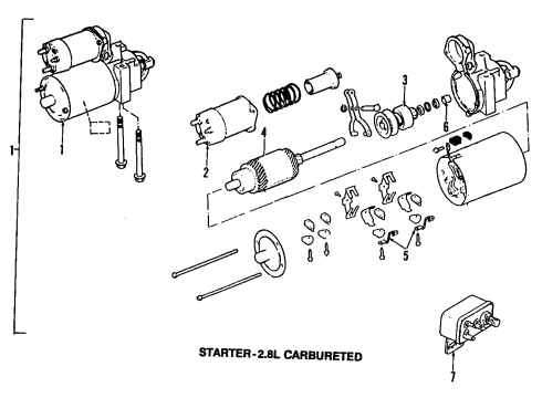 1985 Jeep Cherokee Starter Engine Starter Diagram for JR775013