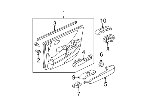 2008 Honda Fit Rear Door Weatherstrip, R. FR. Door (Inner) Diagram for 72335-SAA-003