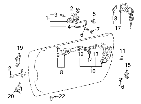 2003 Toyota MR2 Spyder Switches Handle, Outside Pad Diagram for 69241-12100