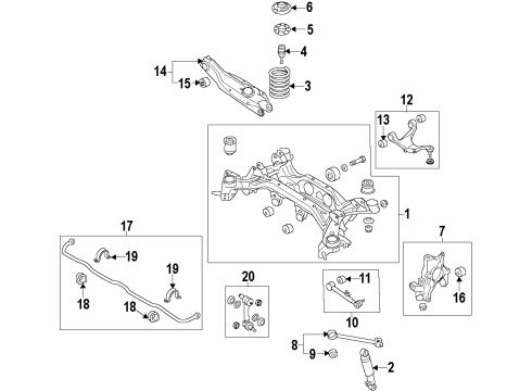 2007 Hyundai Veracruz Rear Suspension, Lower Control Arm, Upper Control Arm, Stabilizer Bar, Suspension Components Bar Assembly-RR STABILIZER Diagram for 55510-3J200--SJ