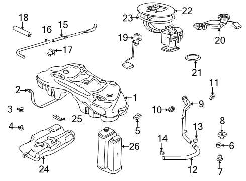 2000 BMW 750iL Senders Filler Pipe Diagram for 16116750098