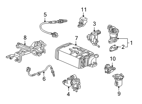 1999 Honda Accord Fuel Injection Valve Set, Rotary Air Control Diagram for 16022-P8A-A03