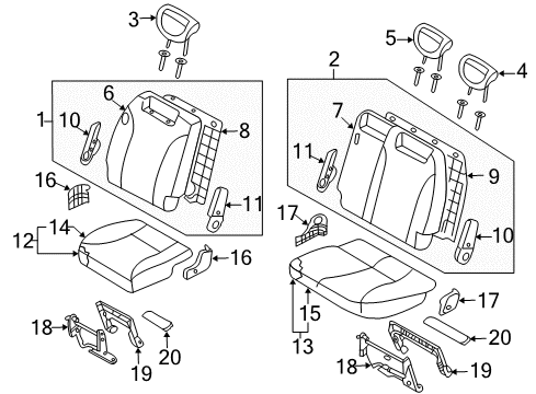 2007 Hyundai Entourage Rear Seat Components Cushion Assembly-3RD Seat, RH Diagram for 89200-4J131-KS6