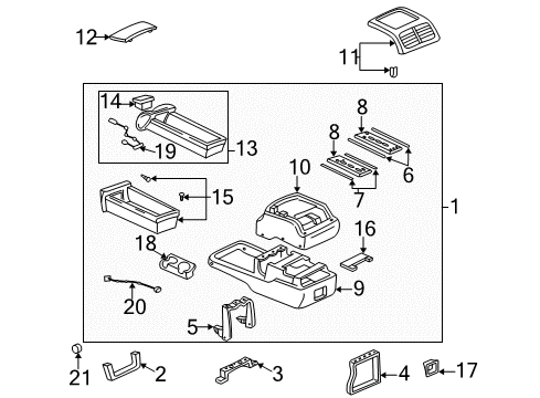 2003 Lexus RX300 Console Box Assembly, Console Diagram for 58810-48011-C0