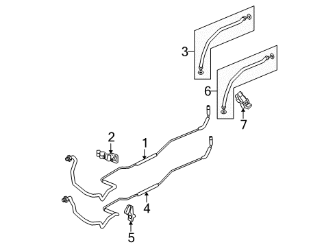 2007 Honda Odyssey Rear A/C Lines Pipe, Rear Receiver Diagram for 80343-SHJ-A02