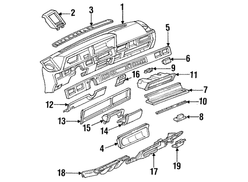 1991 Oldsmobile Cutlass Ciera Instrument Panel CLUSTER A Diagram for 25088107