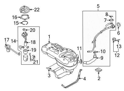 2013 Hyundai Tucson Filters Packing-Fuel Filler Neck Diagram for 31048-0X000