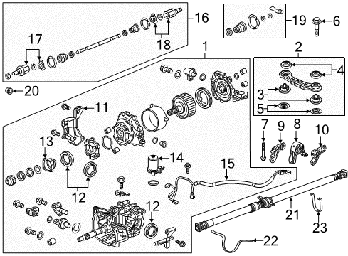 2013 Honda CR-V Axle & Differential - Rear Bracket B, L RR Diff Diagram for 50540-T0A-003