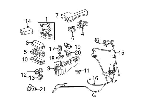 2002 Toyota Avalon Automatic Temperature Controls Harness Diagram for 82121-07060