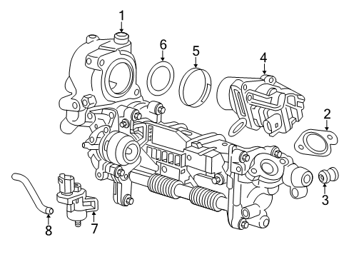 2018 Chevrolet Cruze Emission Components EGR Cooler Gasket Diagram for 55575360