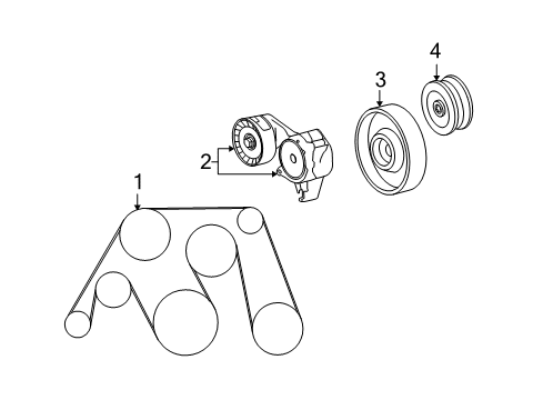 2008 Lexus GS460 Belts & Pulleys Pulley Sub-Assy, Idler, NO.1 Diagram for 16603-38030