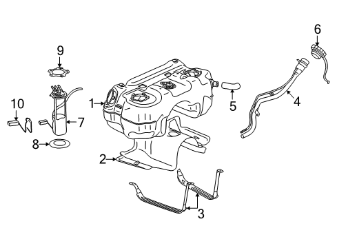 2007 Saturn Vue Senders Fuel Gauge Sending Unit Diagram for 15867653