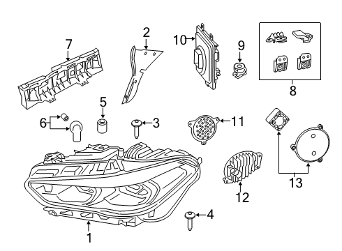 2020 BMW X5 Headlamps Cover, Sealing Diagram for 63117449970