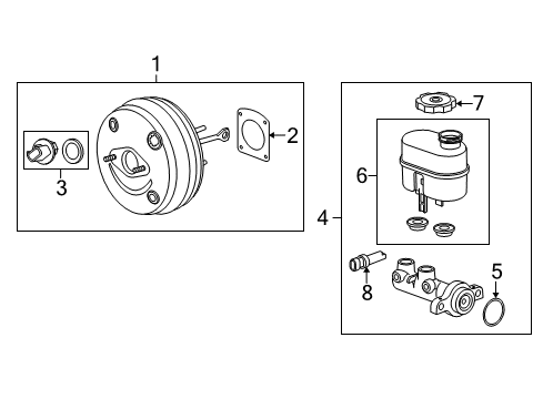 2013 Chevrolet Corvette Hydraulic System Brake Booster Diagram for 84162710