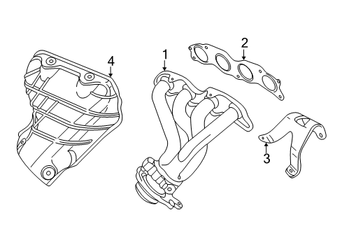 2004 Acura RSX Exhaust Manifold Manifold, Exhaust Diagram for 18100-PRB-A01