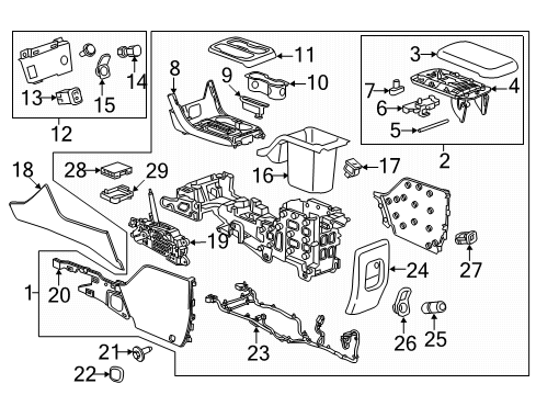 2020 GMC Canyon Gear Shift Control - AT Upper Trim Diagram for 23126929