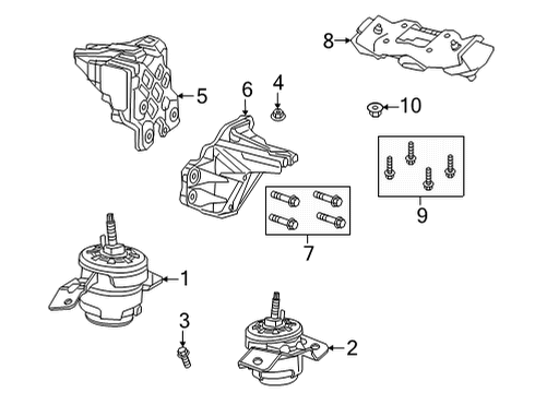 2022 Jeep Wrangler Engine & Trans Mounting Bracket-Engine Mount Diagram for 68480625AA