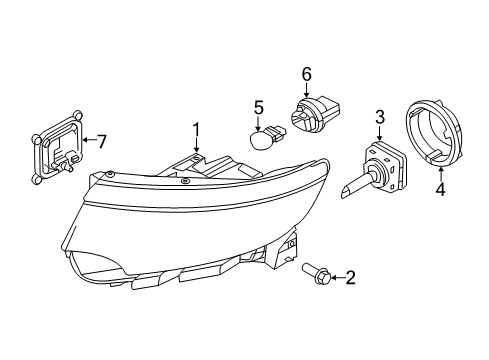 2014 Ford Edge Headlamps Composite Assembly Diagram for BT4Z-13008-H